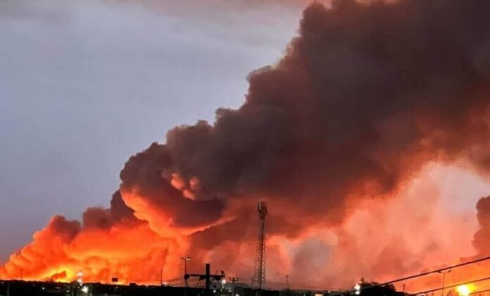 Fire at gas depots in southern Khartoum on June 7,2023